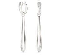 Swarovski Classica drop and hoop earrings, Round cut, White, Sterling silver