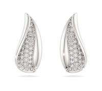 Swarovski Classica drop earrings, Round cut, White, Sterling silver