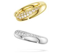 Swarovski Classica ear cuffs, Round cut, White, Sterling silver, 18K gold finish