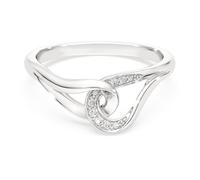 Swarovski Classica ring, Round cut, Interlocking, White, Sterling silver