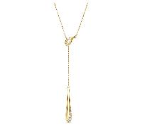 Swarovski Classica Y pendant, Round cut, White, Sterling silver, 18K gold finish