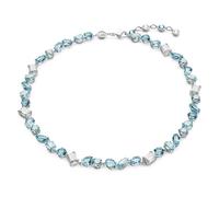 Swarovski Gema Blue Mixed Cut Rhodium Plated Necklace 5666007
