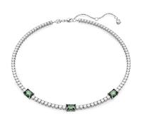 Swarovski Matrix Mixed Cut Green Tennis Necklace - Silver