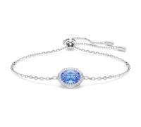 Swarovski Constella Bracelet, Central Blue Crystal and White Crystal Pavé, Rhodium Plated Chain, from the Constella Collection