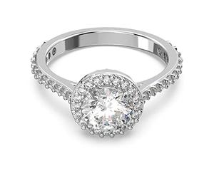 Swarovski Constella Cocktail Ring, White Brilliant Cut and Pavé Crystals in a Rhodium Plated Setting, from the Constella Collection, Size 60