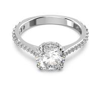 Swarovski Constella Cocktail Ring, White Princess Cut and Pavé Crystals in a Rhodium Plated Setting, from the Constella Collection, Size 58