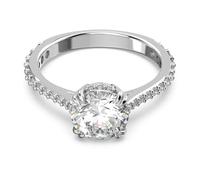 Swarovski Constella Cocktail Ring, White Princess Cut and Pavé Crystals in a Rhodium Plated Setting, from the Constella Collection, Size 50