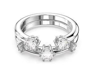 Swarovski Constella Cocktail Ring, White Zirconia Crystals in a Rhodium Plated Setting