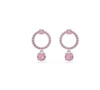 Swarovski Constella Collection Hoop Earrings, Round cut, Rhodium plated