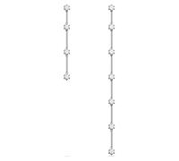 Swarovski Constella drop earrings, Asymmetric design, White, Rhodium plated