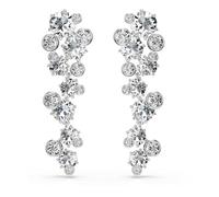 Swarovski Constella Pierced Earrings, White, Rhodium plated