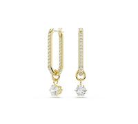 Swarovski Constella Pierced Earrings, White, Gold-tone plated