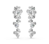 Swarovski Constella drop earrings, Mixed cuts, White, Rhodium Finish
