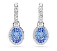 Swarovski Constella Blue Oval Cut Rhodium Plated Earrings 5671817