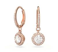 Swarovski Ladies Constella Rose Gold-Plated Dropper Hoop Earrings 5638769