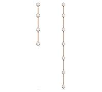 Swarovski Constella earrings, Asymmetrical, White, Rose gold-tone plated