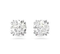 Swarovski Constella stud earrings, Round cut, White, Rhodium plated