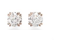 Swarovski Constella Stud Round Cut White Rose Gold-tone Plated Earrings - Swarovski Crystal / Rose Gold-tone Plated