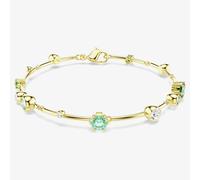 Swarovski Constella Gold Tone Plated Green & White Crystal Bracelet 5722478