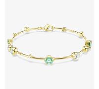 Swarovski Constella Gold Tone Plated Green & White Crystal Bracelet 5722478