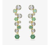 Swarovski Constella Gold Tone Plated Green & White Crystal Drop Earrings 5732248