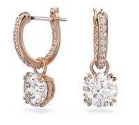 Swarovski Ladies Constella Rose Gold-Plated Hoop Dropper Earrings 5639975