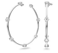 Swarovski Constella Hoop, Pair of White Crystal, Rhodium Plated Hoop Earrings, from the Constella Collection