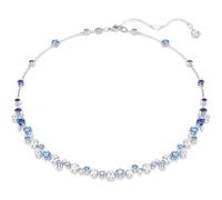 Swarovski Constella necklace Mixed cuts, Blue, Rhodium plated