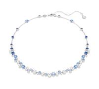 Constella necklace, Mixed cuts, Blue, Rhodium plated