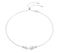 Swarovski Constella necklace, Crystal pearl, Round cuts, White, Rhodium plated