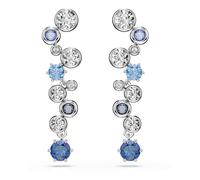 Swarovski Constella Pierced Earrings, Mixed Size, Blue, Rhodium plating