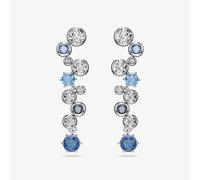 Swarovski Constella Rhodium Plated Blue & White Crystal Drop Earrings 5732775