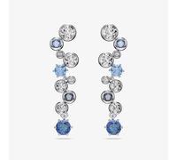 Swarovski Constella Rhodium Plated Blue & White Crystal Drop Earrings 5732775