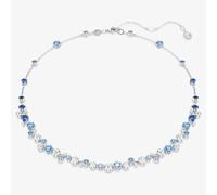 Swarovski Constella Rhodium Plated Mixed Cut Blue Crystal Necklace 5732255