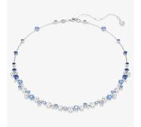 Constella necklace, Mixed cuts, Blue, Rhodium plated
