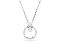 Swarovski Constella Rhodium Plated Round Crystal Circular Pendant Necklace