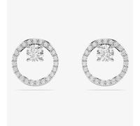 Swarovski Constella Rhodium Tone Plated Circle Stud Earrings 5692262