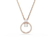 Swarovski Constella Rose Gold Tone 15+3" Zirconia Open Circle Pendant Necklace