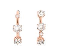 Swarovski Constella Rose Gold Tone Plated White Crystal Ear Cuff Earrings D - Gold
