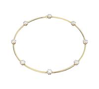 Swarovski Constella Rose Gold Tone Plated White Crystal Necklace L D - Gold