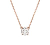 Swarovski Constella Rose Gold Tone Plated White Crystal Solitaire Pendant D - Gold
