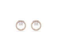 Swarovski Constella stud earrings, Round cut, White, Rose gold-tone plated