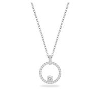 Swarovski Creativity pendant, Circle, White, Rhodium plated, One Size