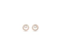 Swarovski Creativity stud earrings, Circle, White, Rose gold-tone plated