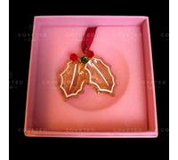 Swarovski Crystal HOLIDAY CHEERS GINGERBREAD HOLLY LEAVES ORNAMENT 5656277 New