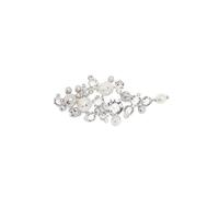 Swarovski crystal-pearl brooch - Silver One Size