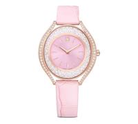 Swarovski Crystalline Aura Watch, Swiss Made, Leather Strap, Pink, Rose Gold-Tone Finish