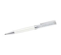 Swarovski Crystalline Ballpoint Pen, Black Ink in White Coloured Casing, Crystal Design, from the Crystalline Collection