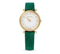 Swarovski Crystalline Wonder Swiss Made Leather strap Green Gold-tone - Swarovski Crystal