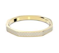 Swarovski Dextera Gold-Tone Plated White Octagon Bangle - Signature - Size L - Crystal / Gold-Tone Plated
